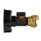 IBC 2” S60X6 Cap with In-Line BSPM Valve and Geka Type Fitting