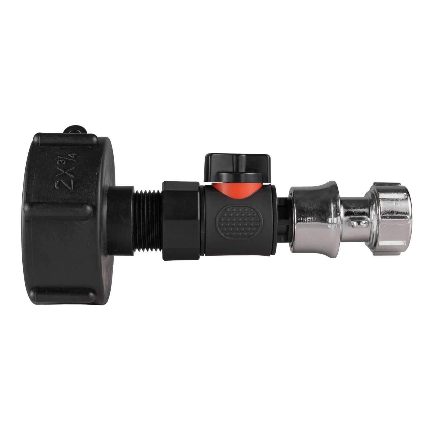 IBC 2” S60X6 Cap with BSPF Thread-Quick Connect Male Valve and Hose Connector Zinc