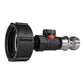 IBC 2” S60X6 Cap with BSPF Thread-Quick Connect Male Valve and Hose Connector Zinc