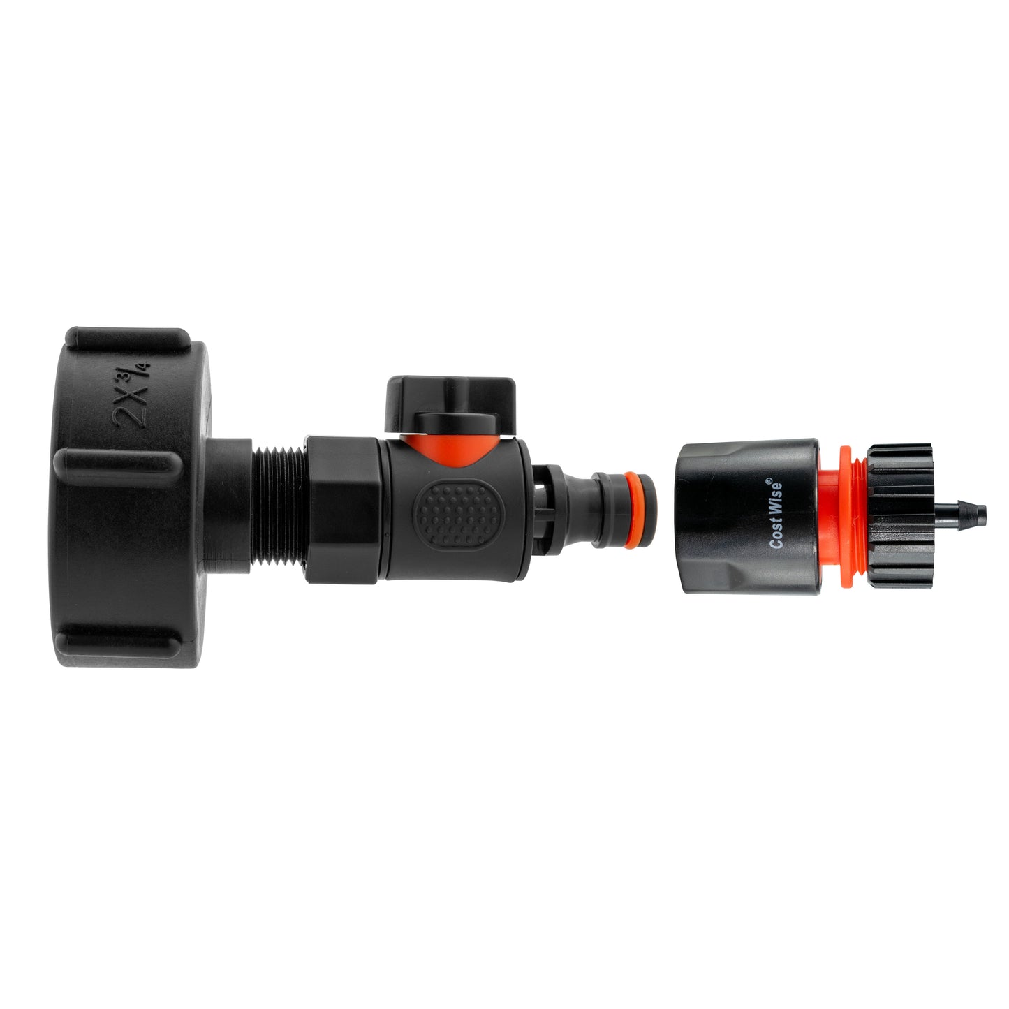 IBC 2” S60X6 Cap with BSPF Thread-Quick Connect Male Valve and Hose Connector 4mm Barb