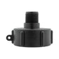 IBC 2” S60X6 Cap with BSPF Thread-Quick Connect Male Valve and Hose Connector Zinc