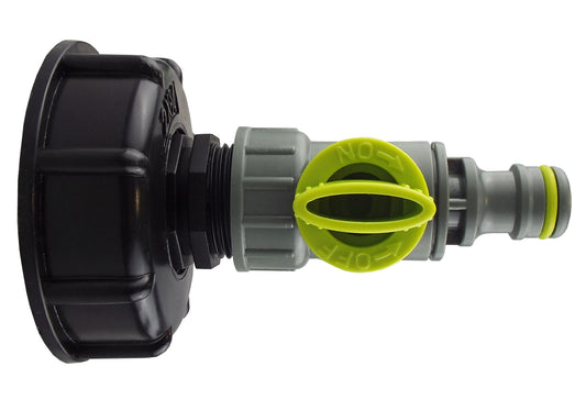 IBC 2” S60X6 Cap with ¾” BSP – Click Lock Valve Lime