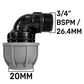 IBC 2” S60X6 Cap with 20mm MDPE Elbow