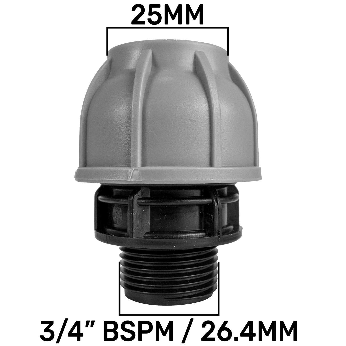 Wall Flange Kit 25mm MDPE + Lever Valve + 25mm MDPE Straight