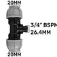 Wall Flange Kit 25mm MDPE + Lever Valve + 20mm MDPE Tee