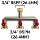 Wall Flange Kit 20mm MDPE + Quick Connect Triple Metal Splitter Tap