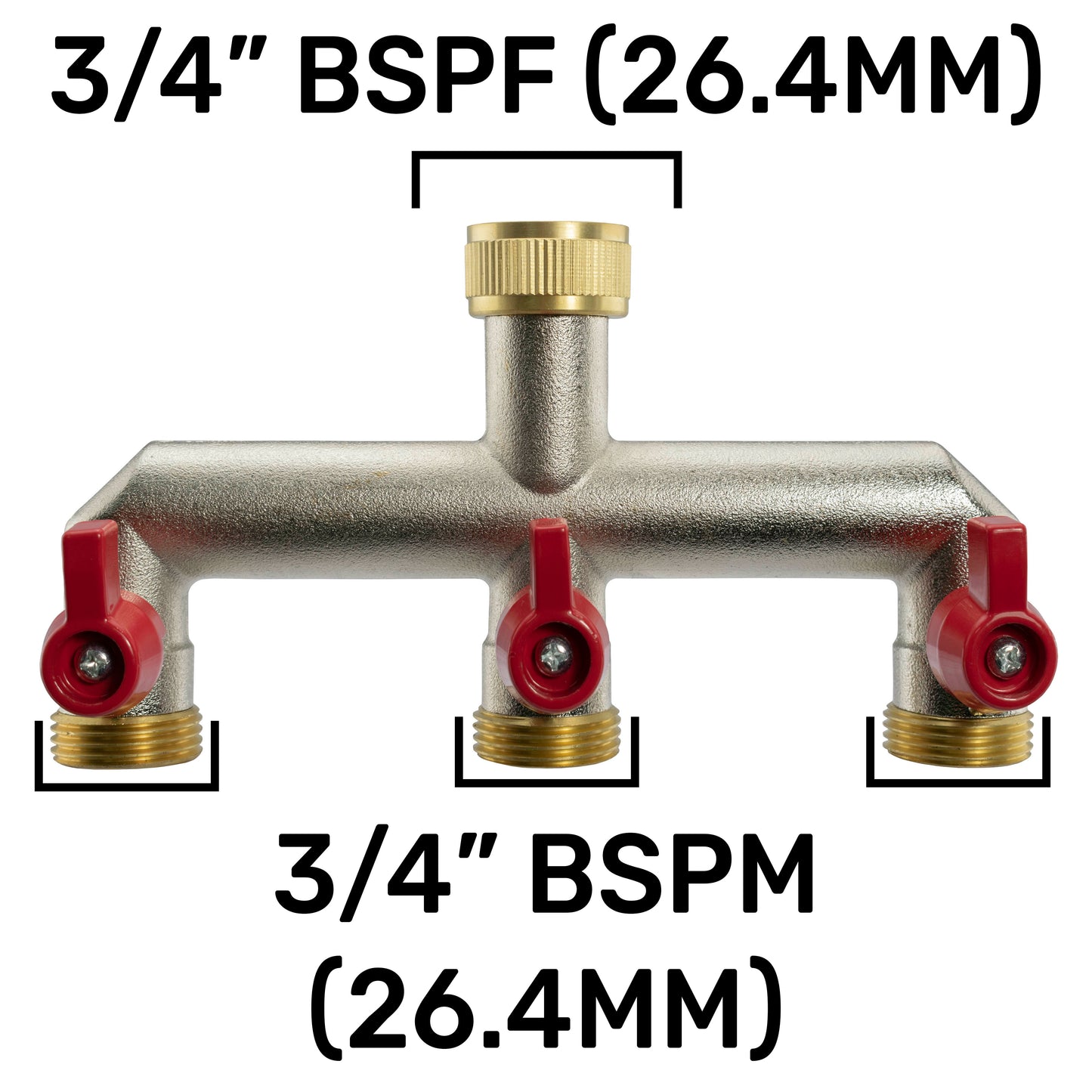 Wall Flange Kit 20mm MDPE + Quick Connect Triple Metal Splitter Tap