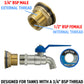 Water Butt Brass Kit 3/4" with Simple Lever Tap