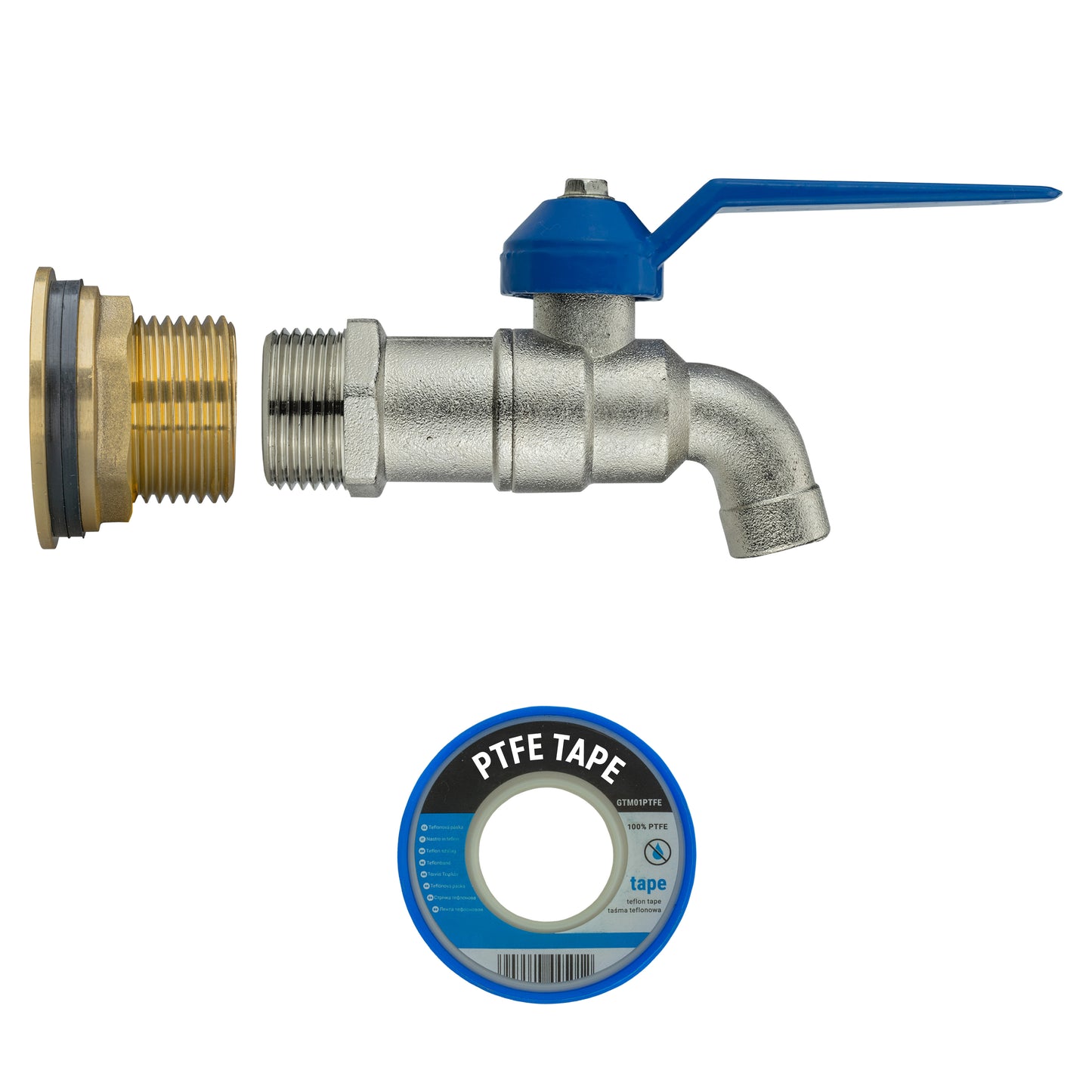 Water Butt Brass Kit 3/4" with Simple Lever Tap