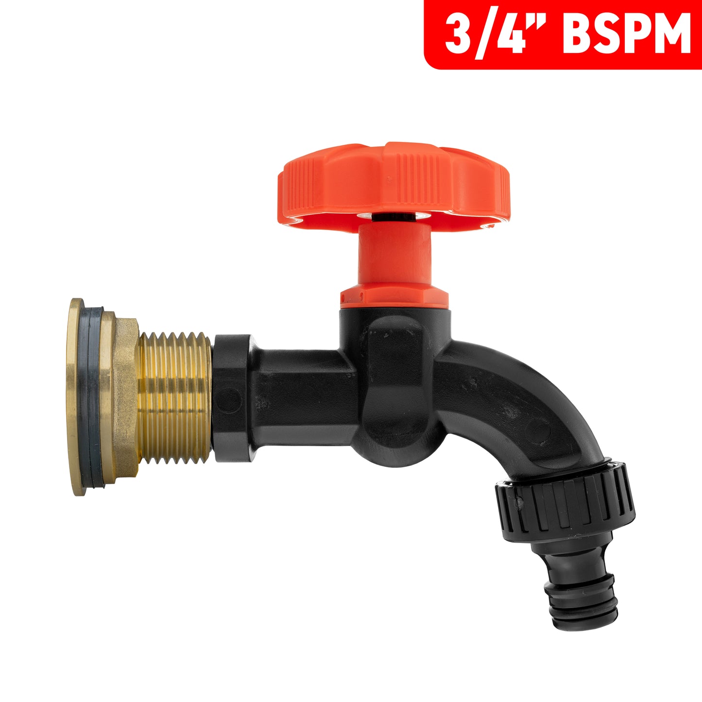 Water Butt Brass Kit 3/4" with Black Dial Tap