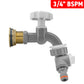 Water Butt Brass Kit 3/4" with Grey Dial Tap + Two-Way Splitter