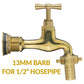 Water Butt Brass Kit 3/4" with 13mm Barbed Polished Brass Tap