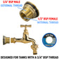 Water Butt Brass Kit 3/4" with Quick Connect Polished Brass Tap