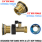 Water Butt Brass Kit 3/4" with Brass Valve and Drill Bit