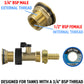 Water Butt Brass Kit 3/4" with Brass Valve + 13mm Barb and Drill Bit