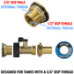 Water Butt Brass Kit 3/4" with Brass Valve + 19mm Barb and Drill Bit