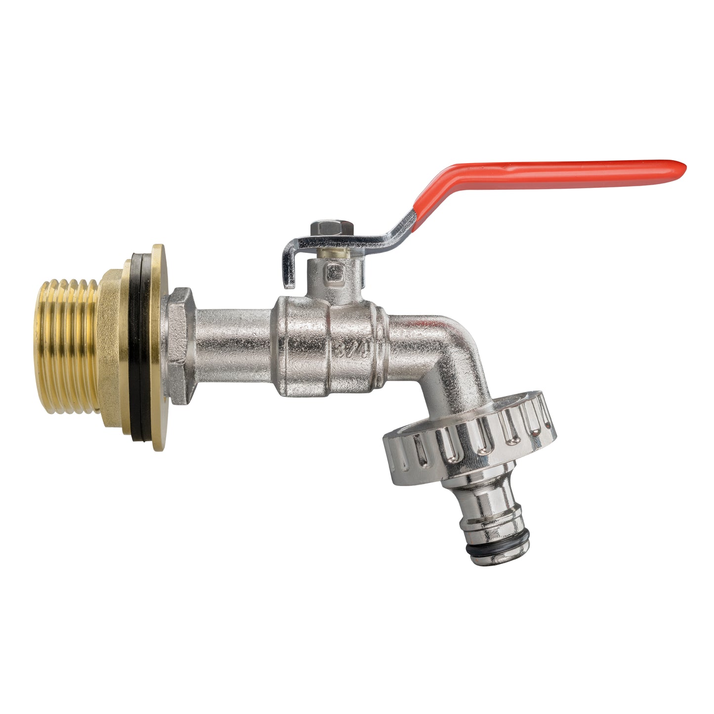 Water Butt Brass Kit 1" with Quick Connect Lever Tap and Drill Bit