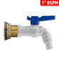 Water Butt Brass Kit 1" with White PVC Tap