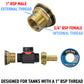 Water Butt Brass Kit 1" with In-Line Valve + 1/2" Brass Barb