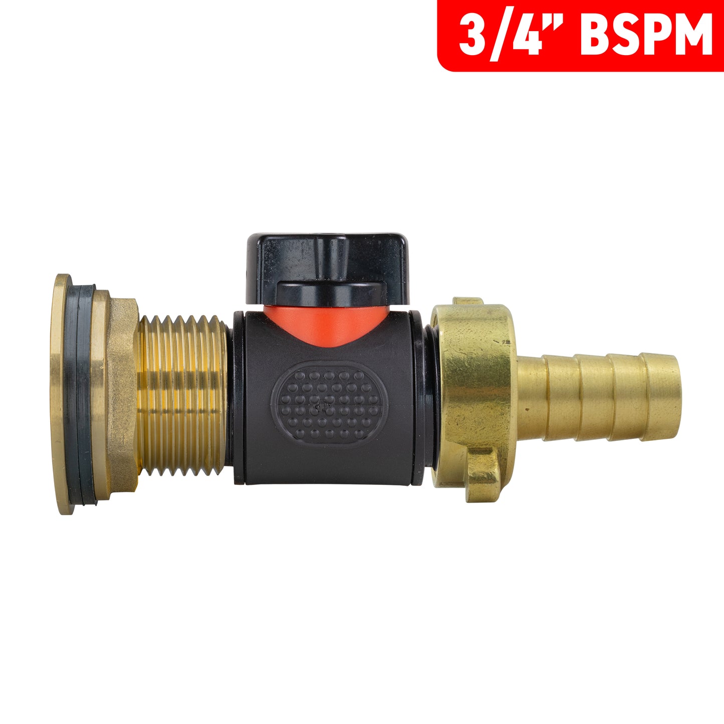 Water Butt Brass Kit 1" with In-Line Valve + 1/2" Brass Barb