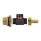 Water Butt Brass Kit 1" with In-Line Valve + 1/2" Brass Barb