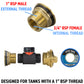 Water Butt Brass Kit 1" with In-Line Valve + Geka and Drill Bit