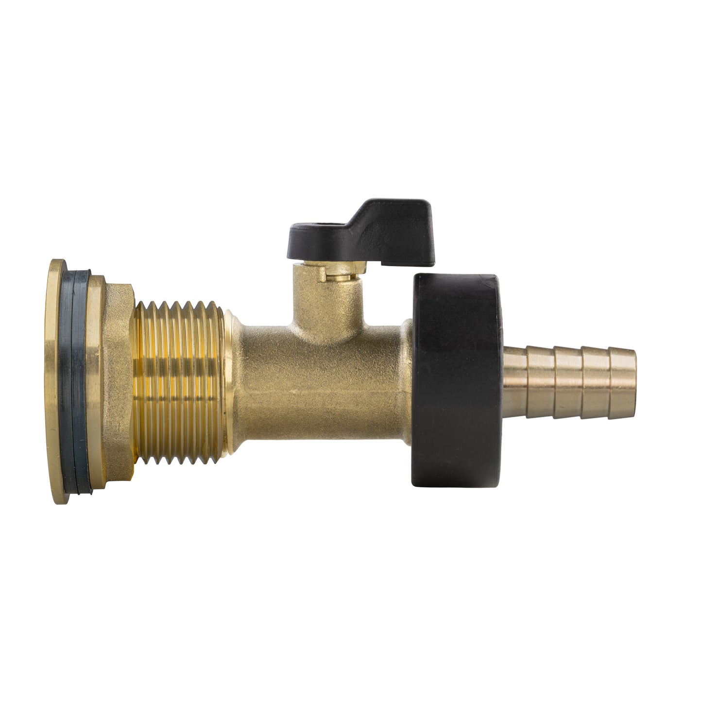 Water Butt Brass Kit 1" with Brass Valve + 13mm Barb and Drill Bit