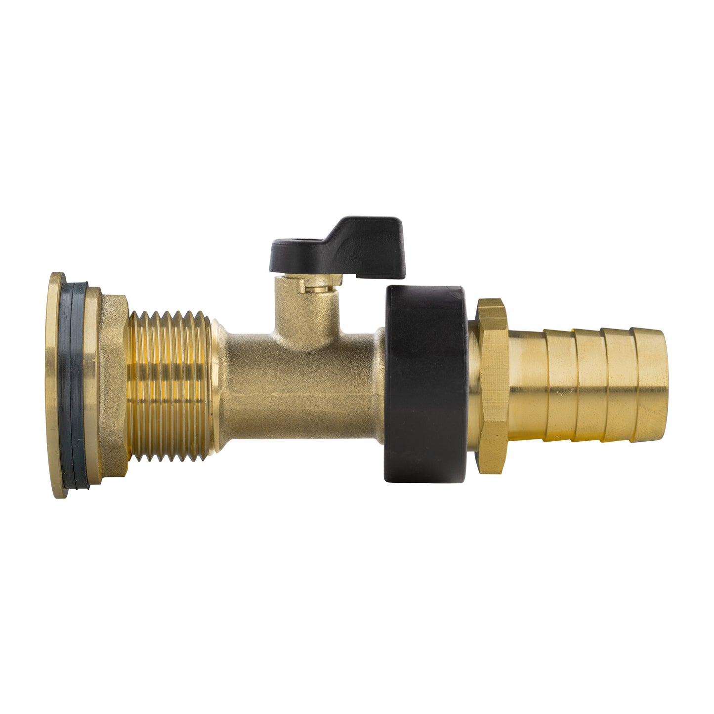 Water Butt Brass Kit 1" with Brass Valve + 19mm Barb and Drill Bit