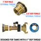 Water Butt Brass Kit 1" with Brass Valve + Geka and Drill Bit