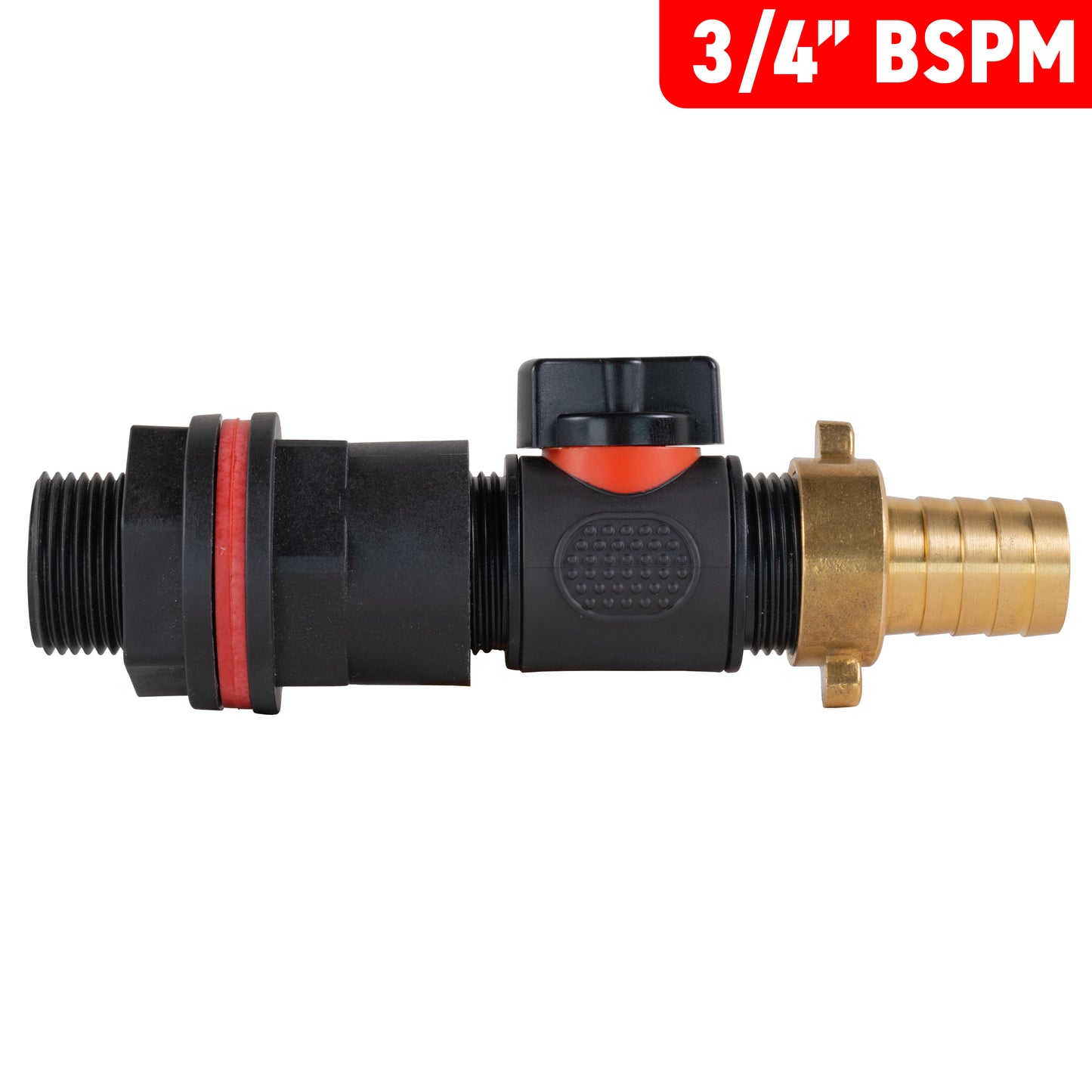 Water Butt Kit 3/4" with In-Line Valve + 19mm Brass Barb and Drill Bit