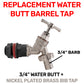 Water Butt Kit 3/4" with Nickel Plated Barbed Tap and Drill Bit