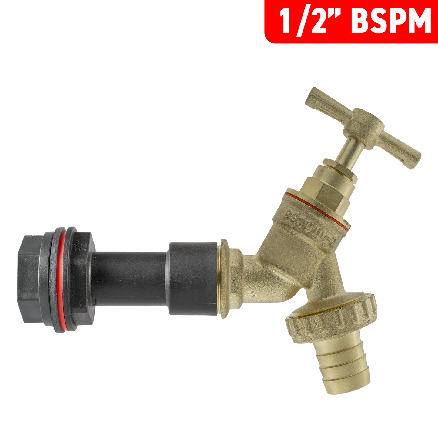 Water Butt Extension Kit 1/2" with Brass Barbed Tap and Drill Bit