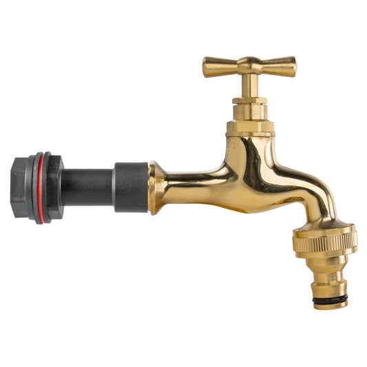 Water Butt Extension Kit 1/2" with Quick Connect Polished Brass Tap