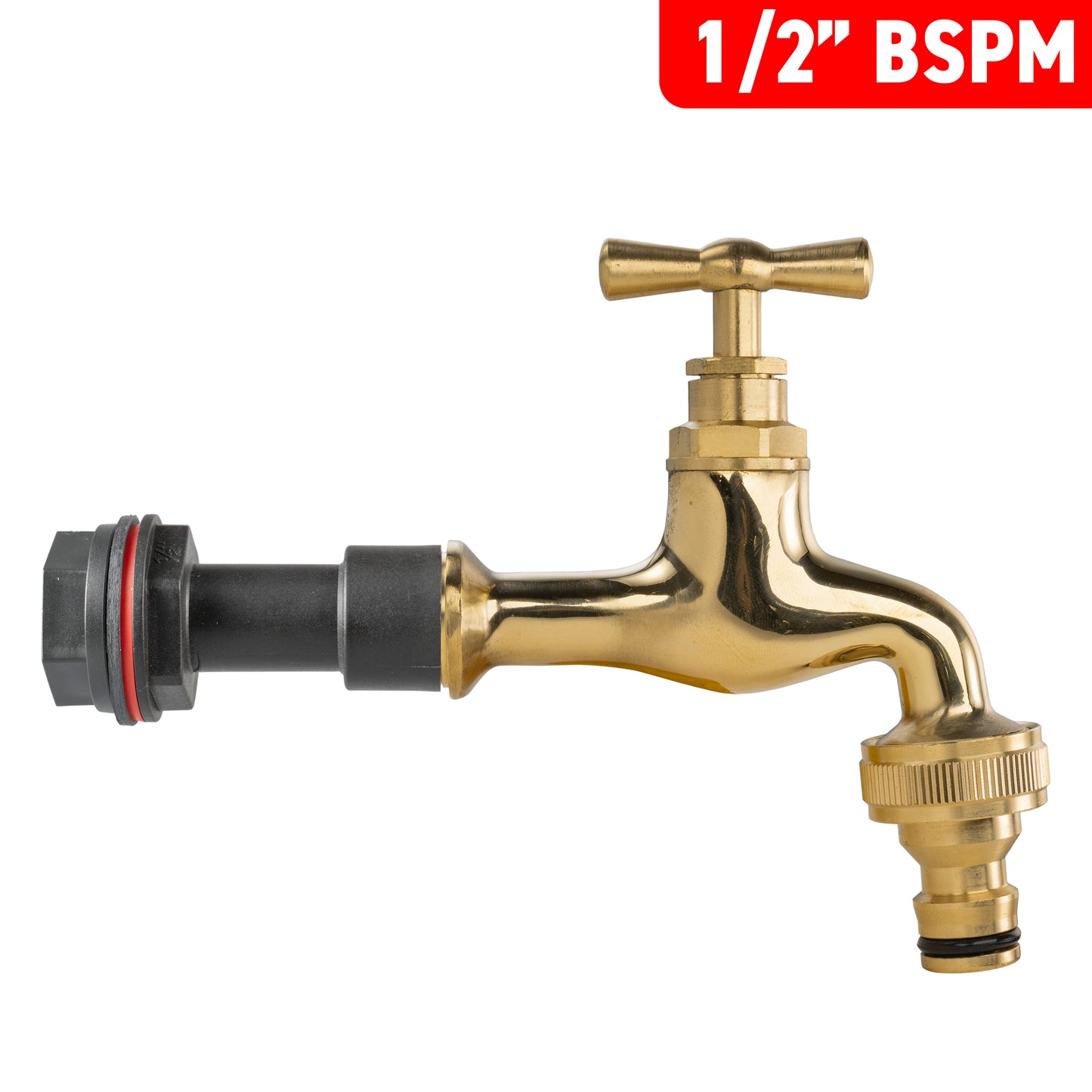 Water Butt Extension Kit 1/2" with Quick Connect Polished Brass Tap