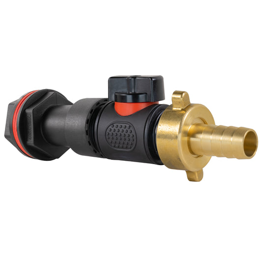 Water Butt Extension Kit 3/4" with In-Line Valve + Brass 1/2" Barb