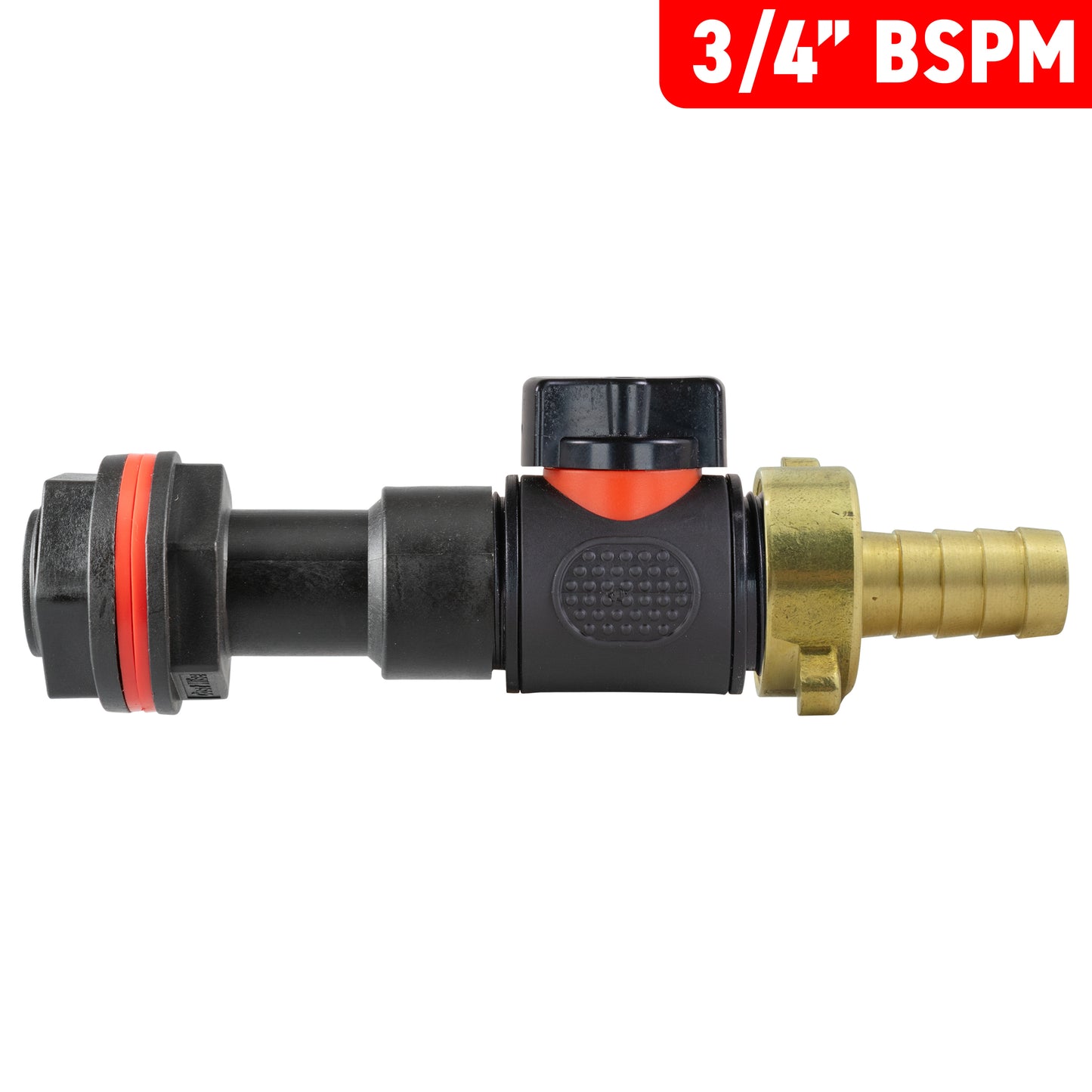 Water Butt Extension Kit 3/4" with In-Line Valve + Brass 1/2" Barb