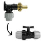 Wall Flange Kit 25mm MDPE + 25mm MDPE Valve + 19mm Barbed Geka Set