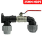 Wall Flange Kit 25mm MDPE + Lever Valve + 25mm MDPE Elbow