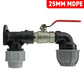 Wall Flange Kit 25mm MDPE + Lever Valve + 32mm MDPE Elbow