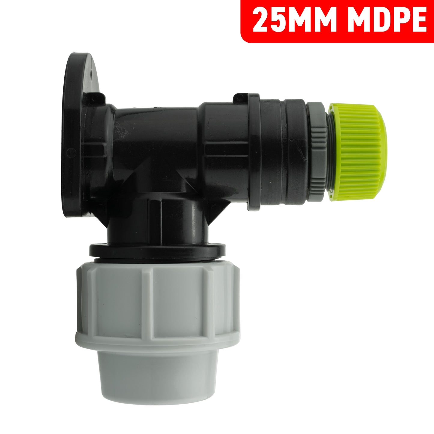 Wall Flange Kit 25mm MDPE + Direct Hose Connector