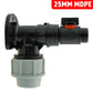 Wall Flange Kit 25mm MDPE + In-Line Valve