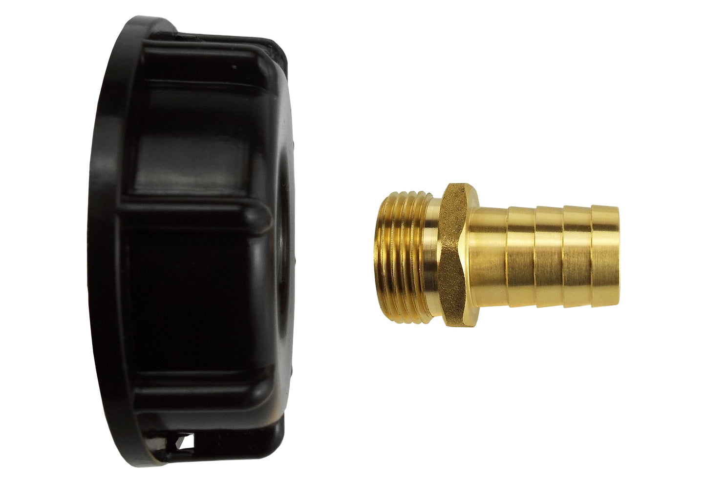 IBC 2” S60X6 Cap with 13mm Brass Barb