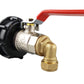 IBC 2” S60X6 Cap with BSP Female Lever Valve and Brass Compression Elbow ¾” BSP – 22mm