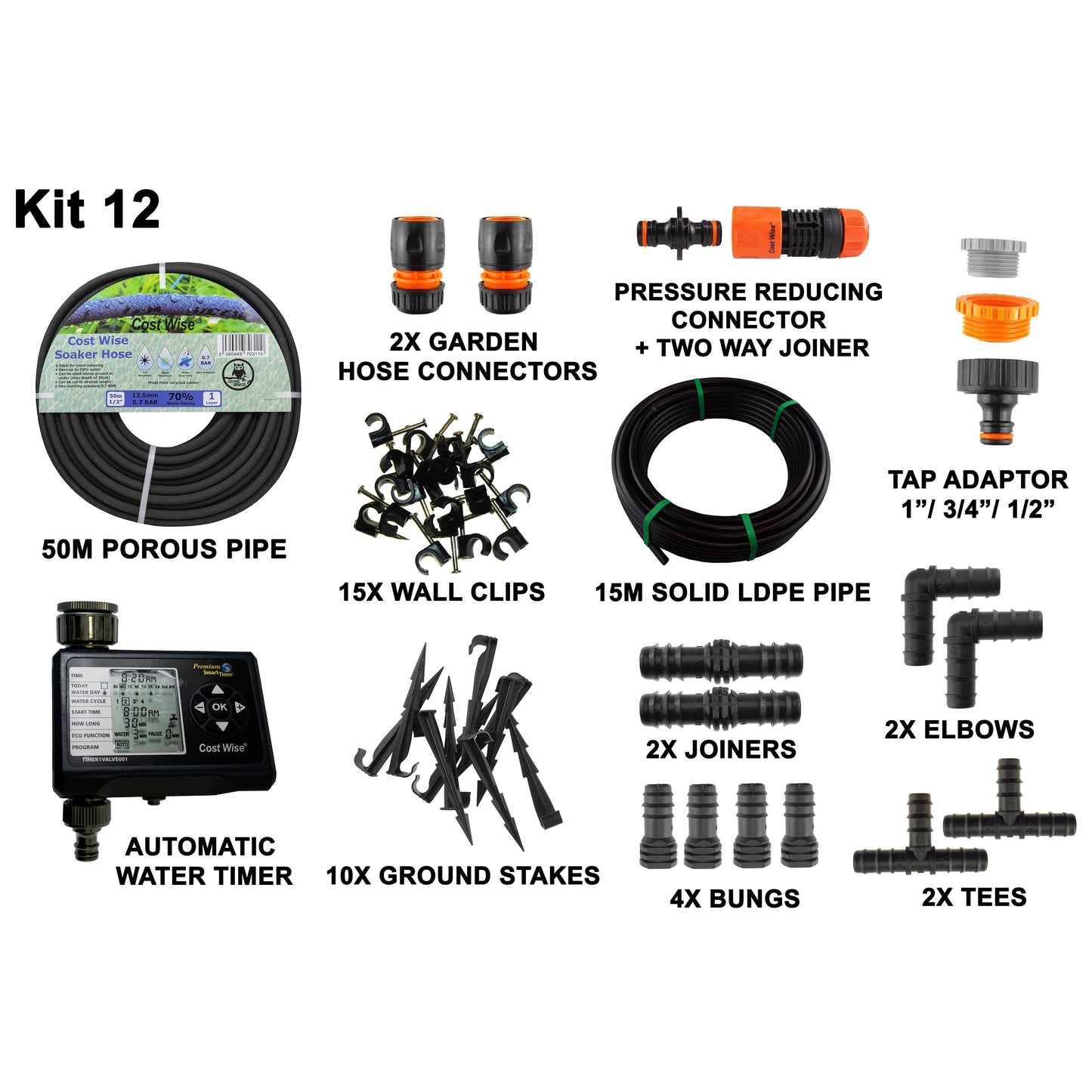 Porous Pipe Kit, POROUS-KIT12