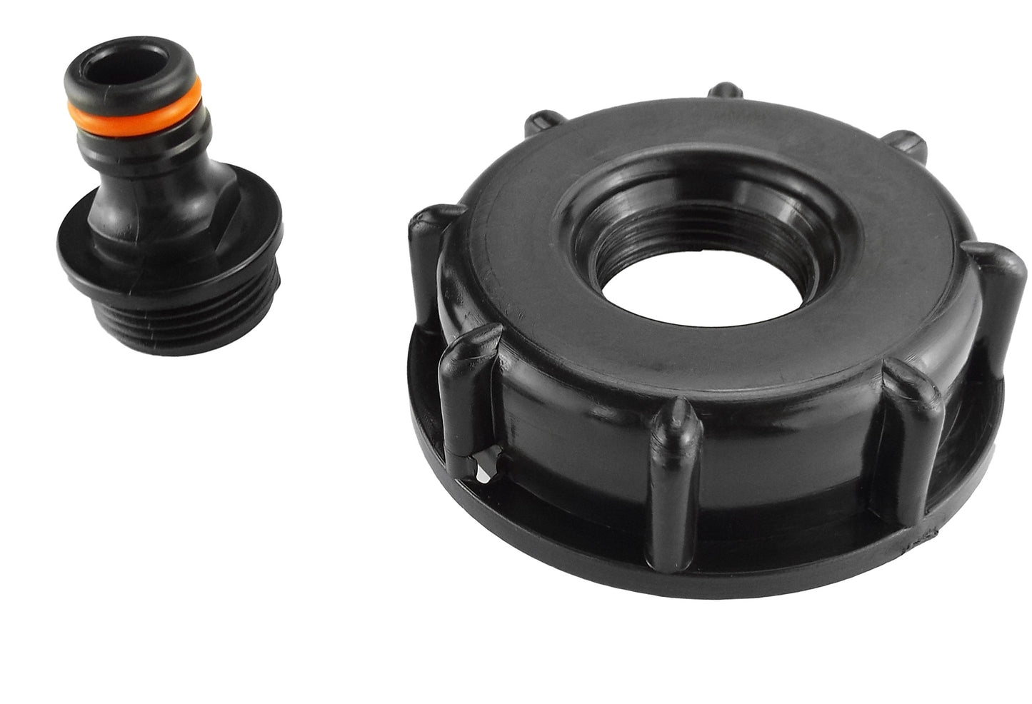 IBC 2” S60X6 Cap with Male Quick Connector Black