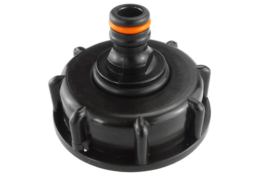 IBC 2” S60X6 Cap with Male Quick Connector Black