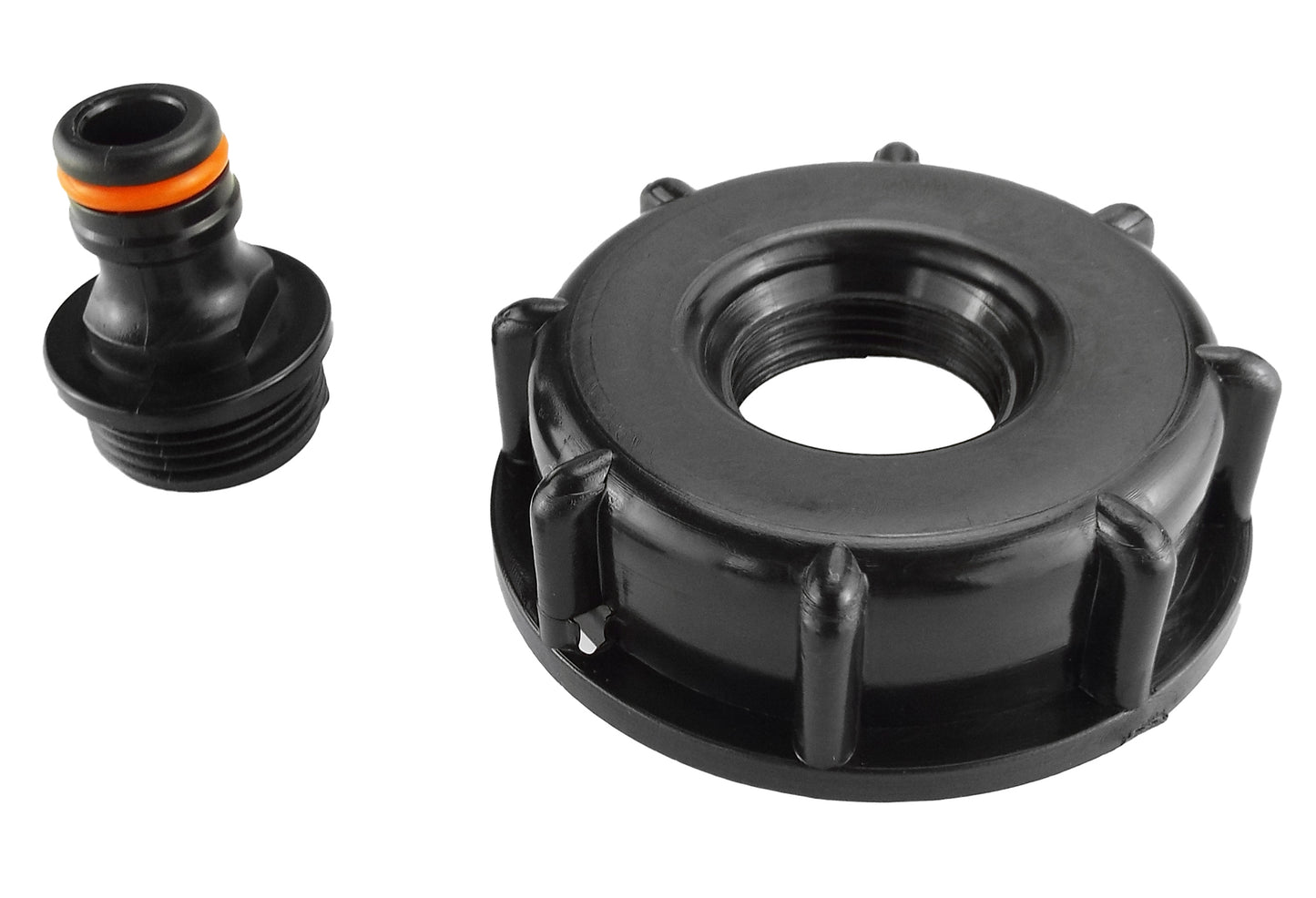 IBC 2” S60X6 Cap with Male Quick Connector Black