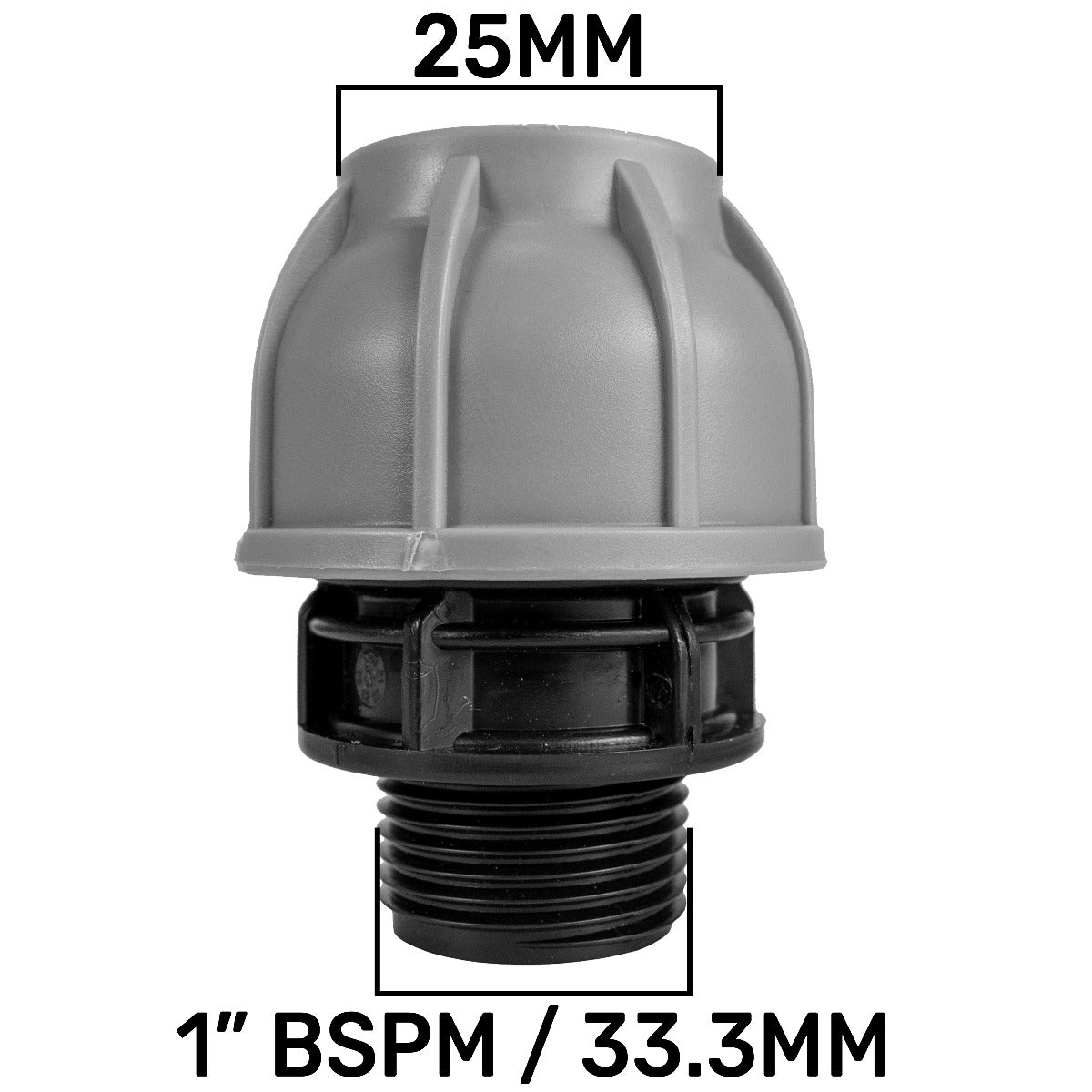 IBC 2” S60X6 Cap with 25mm MDPE Straight